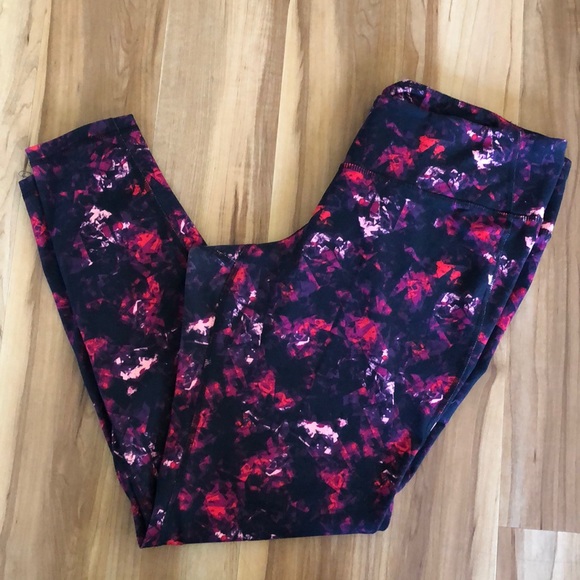 Old Navy Active go-dry black purple red leggings - Picture 1 of 6